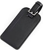 Color:Black - Image 2 - Leather Luggage Tag with Silver Hardware