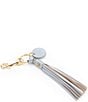 Color:Silver - Image 1 - Leather Tassel Key Fob