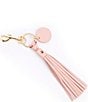 Color:Carnation-Pink - Image 1 - Leather Tassel Key Fob