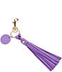 Color:Purple - Image 1 - Leather Tassel Key Fob