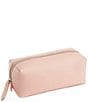 Color:Light Pink - Image 1 - Leather Zippered Travel Utility Bag