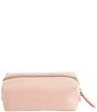 Color:Light Pink - Image 2 - Leather Zippered Travel Utility Bag