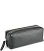 Color:Black - Image 1 - Leather Zippered Travel Utility Bag
