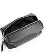 Color:Black - Image 3 - Leather Zippered Travel Utility Bag