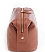 Color:Tan - Image 2 - Pebbled Leather Toiletry Bag