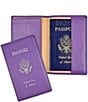 Color:Purple - Image 1 - RFID Blocking Gold Lettered Passport Case