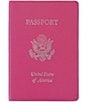 Color:Bright Pink - Image 1 - RFID Blocking Gold Lettered Passport Case