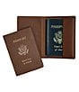 Color:Brown - Image 1 - RFID Blocking Gold Lettered Passport Case