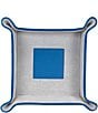 Color:Light Blue - Image 1 - Suede-Lined Catchall Leather Valet Tray
