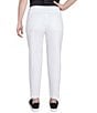 Ruby Rd. Straight Leg Embroidered Frayed Hem Pull-On Ankle Pants, Color:White - Image 2