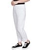 Ruby Rd. Straight Leg Embroidered Frayed Hem Pull-On Ankle Pants, Color:White - Image 4