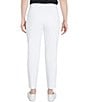 Color:White - Image 2 - Stretch Cotton 3-D Floral Hem Detail Ankle Pants