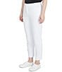 Color:White - Image 4 - Stretch Cotton 3-D Floral Hem Detail Ankle Pants