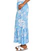 Color:Blue Bell Multi - Image 4 - Allover Floral Print Metallic Stripe Pull-On Tiered Hem Maxi Skirt