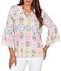 Ruby Rd. Allover Medallion Lace Inset Knit Top - Image 1
