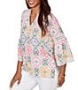 Ruby Rd. Allover Medallion Lace Inset Knit Top - Image 4