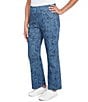 Ruby Rd. Allover Paisley Print Pull-On Ankle Jeans, Color:Dark Indigo Combo - Image 4