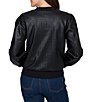 Ruby Rd. Basketweave Faux Leather Band Collar Long Sleeve Zip Front Bomber Jacket - Image 2