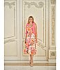 Ruby Rd. Bold Floral V-Neck Sleeveless Tiered A-Line Midi Pull-On Dress - Image 5