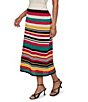 Ruby Rd. Bold Striped Mesh Stitch Pull-On Midi Coordinating Skirt - Image 3