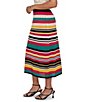 Ruby Rd. Bold Striped Mesh Stitch Pull-On Midi Coordinating Skirt - Image 4