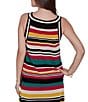 Ruby Rd. Bold Striped Mesh Stitch Scoop Neck Sleeveless Coordinating Tank Top - Image 2