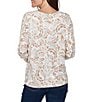 Ruby Rd. Brushed Knit Painterly Flourishes Round Neck Long Sleeve Top - Image 2