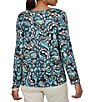 Ruby Rd. Brushed Knit Painterly Flourishes Round Neck Long Sleeve Top - Image 2
