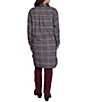 Ruby Rd. Basket Weave Brushed Plaid Faux Leather Collar Long Sleeve Button Front Jacket - Image 2