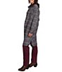 Ruby Rd. Basket Weave Brushed Plaid Faux Leather Collar Long Sleeve Button Front Jacket - Image 3