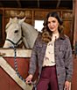 Ruby Rd. Basket Weave Brushed Plaid Faux Leather Collar Long Sleeve Button Front Jacket - Image 5