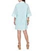 Ruby Rd. Collared Neck 3/4 Sleeve Floral Eyelet Shift Dress - Image 2