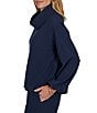Ruby Rd. Coordinating Premium Ribbed Knit Cowl Neck Long Bubble Sleeve Top - Image 4