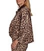 Ruby Rd. Coordinating Stretch Denim Cheetah Print Faux Leather Denim Jacket - Image 4
