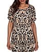 Ruby Rd. Coordinating Textured Woven Modern Damask Scoop Neck Short Sleeve Top - Image 1