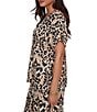 Ruby Rd. Coordinating Textured Woven Modern Damask Scoop Neck Short Sleeve Top - Image 3