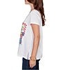 Ruby Rd. Cotton Jersey Knit Sequin Beaded Postcard Print V-Neck Short Sleeve Tee - Image 3