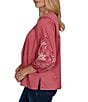 Ruby Rd. Cotton Voile Embroidered Round Neck 3/4 Sleeve Top - Image 3
