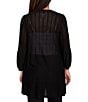 Ruby Rd. Cozy Ribbed 3/4 Sleeve Open-Front Cardigan, Color:Black - Image 2