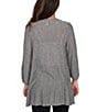 Ruby Rd. Cozy Ribbed Ivory Black Multi 3/4 Sleeve Open-Front Cardigan, Color:Ivory/Black Multi - Image 2
