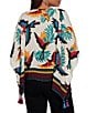 Ruby Rd. Crepe Paradise Bird Scoop Neck Short Sleeve Tassel Hem Top - Image 2