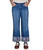 Ruby Rd. Denim Relaxed Fit Wide Floral Print Cuff Ankle Jeans - Image 1