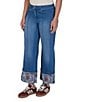 Ruby Rd. Denim Relaxed Fit Wide Floral Print Cuff Ankle Jeans - Image 3