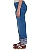 Ruby Rd. Denim Relaxed Fit Wide Floral Print Cuff Ankle Jeans - Image 4