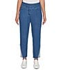 Ruby Rd. Denim Slim Leg Pull-On Striped Fabric Insert Ankle Jeans - Image 1