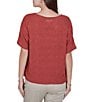 Ruby Rd. Diamond Textured Knit Scoop Neck Elbow Length Sleeve Top - Image 2