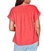 Ruby Rd. Double Gauze Woven Paisley Embroidered Button-Front Blouse - Image 6