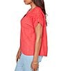 Ruby Rd. Double Gauze Woven Paisley Embroidered Button-Front Blouse - Image 4