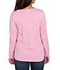Ruby Rd. Embellished Sparkle Crew Neck Long Sleeve Knit Sweater, Color:Pink - Image 2