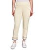 Ruby Rd. Embroidered Beaded Hem Pull-On Ankle Pants, Color:Canvas - Image 1